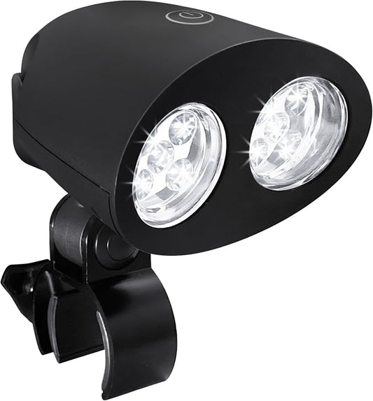 Grill Lights with 10 LED Lights, Grill BBQ Lights with Aluminum Clip, BBQ Grill Accessories Suitable for Outdoor, Barbecues and Cycling Lighting, Gifts for Men Black