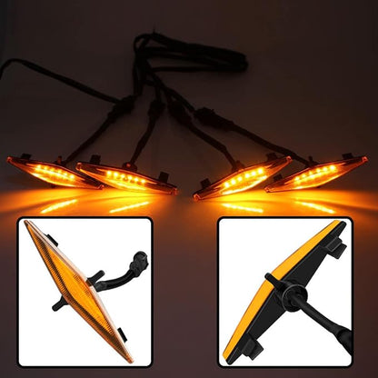 LED Grill Lights for 2014-2019 Toyota 4Runner TRD Pro Grille, Including SR5, TRD Off-Road, Limited, TRO Pro Models Raptor Style LED Light (Amber Light with Amber housing)