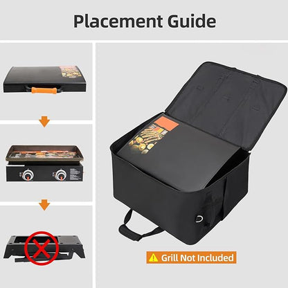 NOELIFE Padded Carry Bag for Blackstone 22 inch Tabletop Griddle with Hood Lid, 600D Water-resistant Outdoor BBQ Grill Carrying Case, Fit for Model 1891, Black (Bag Only)