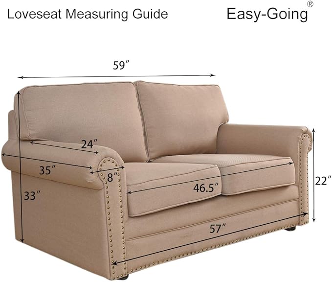 Easy-Going Reversible Couch Cover, 2 Cushion Sofa, Gray/Light Gray | Loveseat, Slipcover For Dogs, Water Resistant Furniture Mat, Living Room, Non-Slip Sofa Cover, Pet Friendly