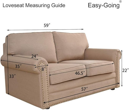 Easy-Going Reversible Couch Cover, 2 Cushion Sofa, Loveseat, Wine/Beige | Machine Washable Slipcover For Dogs, Water Resistant Furniture Mat For Living Room, Non-Slip Sofa Cover, Pet Friendly