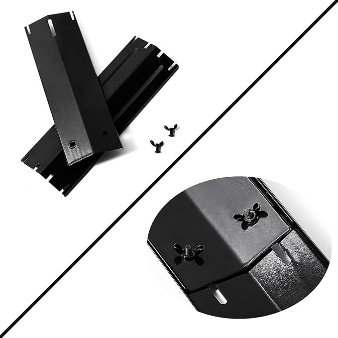 KEESHA 11.75" to 21" Adjustable Porcelain Steel Heat Plate Shield, Flavorizer Bar, Burner Cover, Flame Tamer for Gas Grill, Grill Replacement Parts, 4 Packs