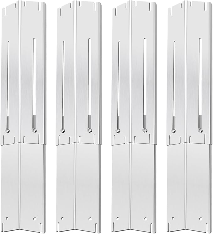 GasSaf Adjustable Grill Heat Plates Extend from 13.5" to 25" L, Longer Than 21" Heat Shield, Universal Replacement Parts for Expert Grill Parts, Charbroil Brinkmann Dyna-Glo Nexgrill Burner Covers