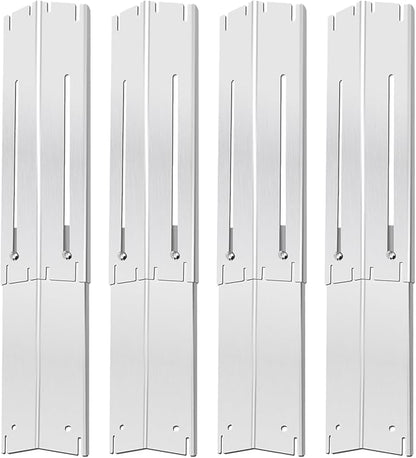 GasSaf Adjustable Grill Heat Plates Extend from 13.5" to 25" L, Longer Than 21" Heat Shield, Universal Replacement Parts for Expert Grill Parts, Charbroil Brinkmann Dyna-Glo Nexgrill Burner Covers
