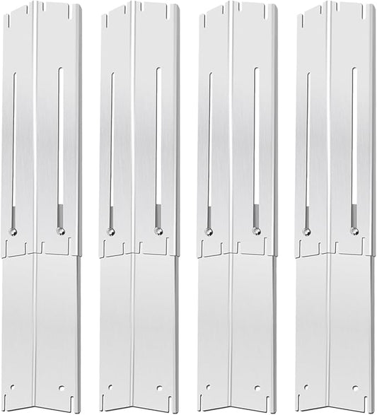 GasSaf Adjustable Grill Heat Plates Extend from 13.5" to 25" L, Longer Than 21" Heat Shield, Universal Replacement Parts for Expert Grill Parts, Charbroil Brinkmann Dyna-Glo Nexgrill Burner Covers