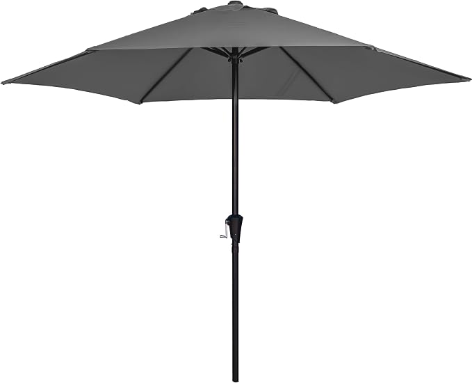 Sunnyglade 9FT Outdoor Patio Umbrella, Market & Table Umbrella with 6 Sturdy Ribs and Crank System, Fade-resistant & Waterproof for Garden Backyard Poolside Deck
