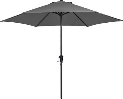 Sunnyglade 9FT Outdoor Patio Umbrella, Market & Table Umbrella with 6 Sturdy Ribs and Crank System, Fade-resistant & Waterproof for Garden Backyard Poolside Deck