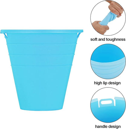 2pcs reuasble Silicone Grease Bucket Liners Compatible for Traeger/Pit Boss ect/Oklahoma Joe' /Green Mountain Grill Drip Tray Bucket Liner for pro Pellet Wood Smoker Grill Accessories（Blue）