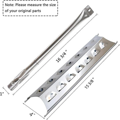 Hisencn Replacement Repair Kit for Master Forge 5 Burner 2518-3, 3218LT, 3218LTM, 3218LTN, L3218 Gas Grill, BBQ Grill Pipe Burners Tube, Heat Shield Tent Plate Parts, Stainless Steel