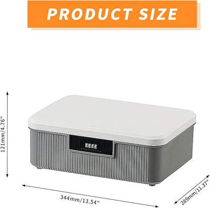 RUIAN Lockable Storage Container Bin, 4.2 Gallon Security Portable Combination Lock Plastic Box, Locked Security Box Suitable for Storing Important Items and Documents (White Gray)