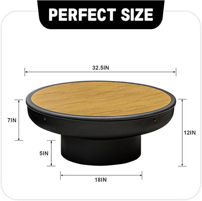Panovue 32in Fire Pit Table with Lid,Heavy Duty and Deep Fire Bowl,Outdoor Wood Burning BBQ Grill Firepit Bowl with Cover Lid, Fire Pit for Outside Table for Backyard Bonfire Patio Picnic