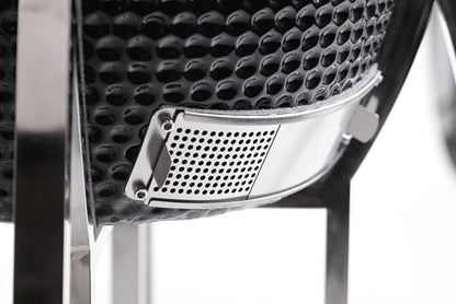 23" Kamado Grill COALS by Comfortbil Ceramic Charcoal Grill Smoker with Cart, Side Shelves and 487 Sq Inch Cooking Area