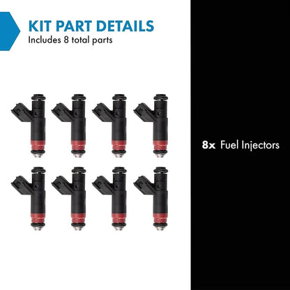TRQ Fuel Injector Set | For 2007-2008 Chrysler Aspen 2004-2009 Dodge Durango 2004-2008 Ram 1500 2500 3500