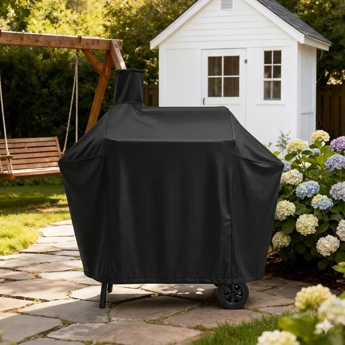 Grill Cover for Nexgrill 29 in Barrel Offset Charcoal Smoker and Grill, Waterproof Outdoor BBQ Griddle Cover for Nexgrill 810-0029