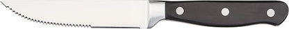 Amazon Basics 8-Piece Full Tang Stainless Steel Serrated Steak Knife Set, 4.5", Black