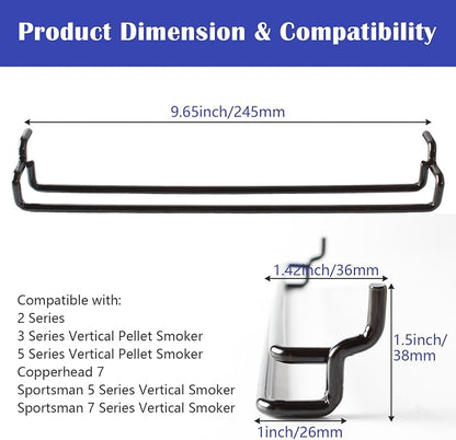 Cooking Grid Support Brackets for Pit Boss Replacement Parts, Compatible with Pit Boss 2 Series, 3 & 5 Series Vertical Smoker, Copperhead 7, Sportsman 5 & 7 Series Vertical Smoker, Pack of 2