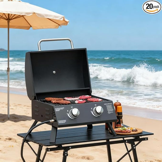 Portable Charcoal Grill with Wheels, Outdoor BBQ Grill & Smoker Combo, Large Camping Charcoal Grills for Backyard, Asador de Carbon con Ruedas, Parrilla de Carbon Portatil,A1