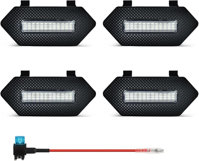 Grille Lights for 4Runner Trailhunter/TRD Pro 2025-2026, 4Pcs Clear Shell White LED Front Grill Light with Wire Harness and Fuse