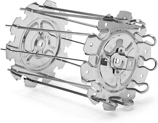 Stainless Steel BBQ Grill Cage Vegetable Meat Skewer Kebab Maker for Rotisserie Oven Roaster