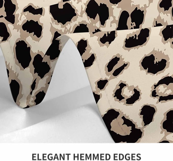 TKS MITLAN Tablecloth Leopard Table Cloth Rectangle Table 60 x 84 Inch Cheetah Skin Tiger Leather Spotted Fur Beige Brown Kitchen Decorations for Home Dinner Party
