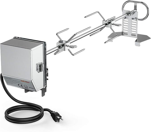 onlyfire Stainless Steel Grill Rotisserie Kit for Most Gas Grills | With 6W/110V Electric Motor, 28 x 0.35" Hexagon Spit Rod