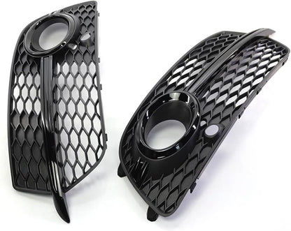 Fog Lamps Cover 2X Left Right Side Front Fog Light Grill Grille Cover Q5 SLine SQ5 4 Door for Sport 2014-2017 Honeycomb Hex Lamp Grills