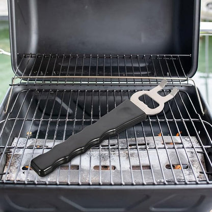 UKCOCO 2 Pcs Stainless Steel Grill Gripper and Hot Pan Lifter Tool - Anti-Scald Baking Tray Clip with Bottle Opener - Multi-Functional Kitchen Tongs for BBQ, Dish, Plate and Rack