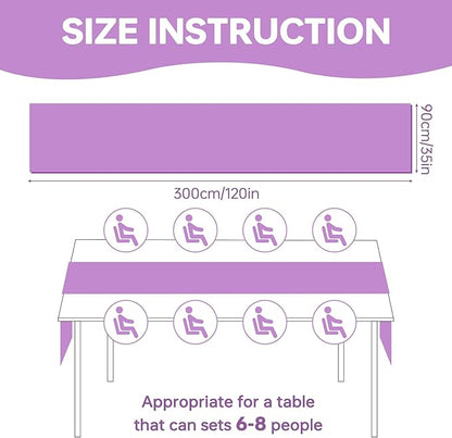 Purple Chiffon Table Runner 35x120 Inches 12 Pack Bulk for Wedding Graduation Party Bulk Table Decor