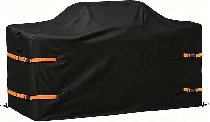 98 in Island Grill Cover,98 Inch Island BBQ Grill Head Cover,600D Oxford Cloth Heavy Duty Waterproof Suitable for Outdoor Island Grill BBQ Black