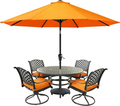 MASTERCANOPY 10ft Patio Umbrella with Tilt & Crank, Orange | 8 sturdy ribs;UV/water resistant;Vent;easy setup;for garden/deck/backyard/pool
