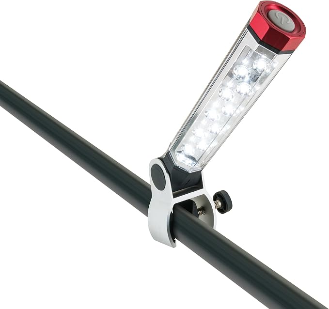SCHWAIGER Grill Light, LED Grill Light with Screw Clamp, 180° Tilting & 360° Rotatable for Individual Lighting, Heat-resistant Grill Lighting, Battery Operated Light for BBQ