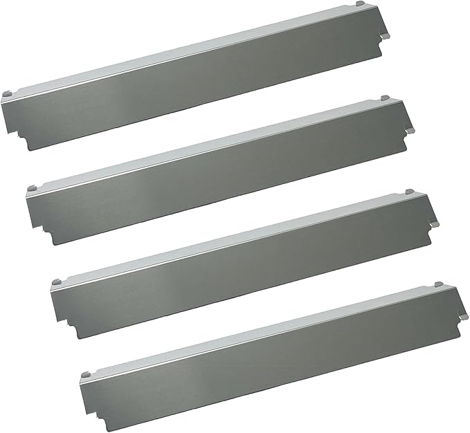 Parts DP126 (4-Pack) Stainless Steel Heat Shield/Heat Plates 16" x 3 13/16" Replacement for Charbroil, Thermos, Gas Grill Models (Stainless Steel)
