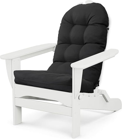 Adirondack Chair Seat Cushion for Outdoor Patio Wicker Porch Furniture | Waterproof cover with straps, PP cotton, high back thick seat pad for adirondack rocking chair lawn indoor outdoor 44x19x4