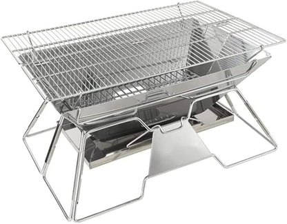 Charcoal Grills BBQ Grill Folding Campfire Grill Portable Stainless Steel Charcoal BBQ Grill Stove for Outdoor Hiking BBQ Charcoal Grill Cooking
