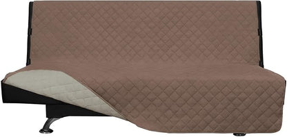 Easy-Going Reversible Couch Cover, Large Futon Sofa, Brown/Beige | Machine Washable Slipcover For Dogs, Water Resistant Furniture Mat For Living Room, Non-Slip Sofa Cover, Pet Friendly