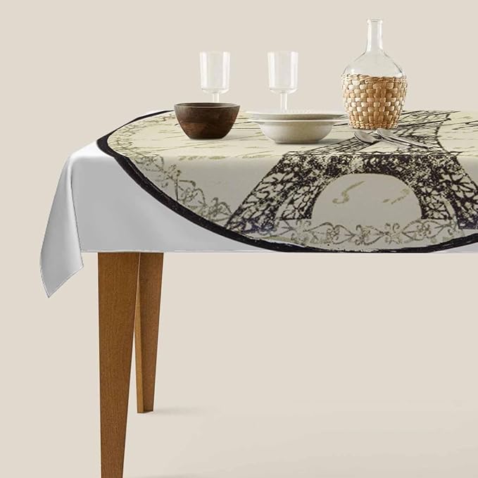 TKS MITLAN Tablecloth Paris Theme Table Cloth Rectangle Table 60 x 84 Inch Eiffel Wall Decoration Sign Kitchen Decorations for Home Dinner Party