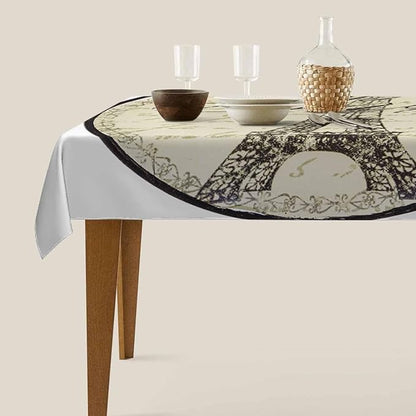 TKS MITLAN Tablecloth Paris Theme Table Cloth Rectangle Table 60 x 84 Inch Eiffel Wall Decoration Sign Kitchen Decorations for Home Dinner Party