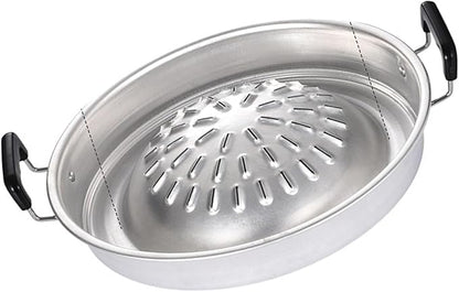 Haofy Aluminum Charcoal Grill Hot Pot 2 in 1 with Adjustable Vent Control - Portable BBQ Grill Pan for Tailgating Camping Backyard Parties (S)