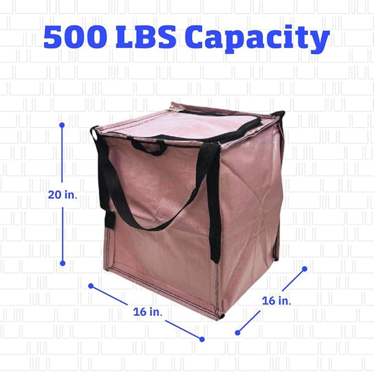 DURASACK 22-Gallon Zipper Top Heavy Duty Storage Tote Bags, Single, Mauve | Rugged Woven Polypropylene Moving Bag, Reusable Self-Standing Design, Holds up to 500 Pounds