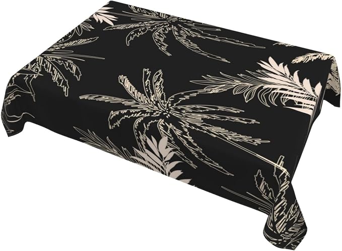 Rectangle Table Cloth,Dark Tropical Jungle Palm Tablecloths Stain Resistance Water Repellent Washable Table Cover Decor for Home Kitchen Dining Party Patio Indoor and Outdoor 60"x 84"