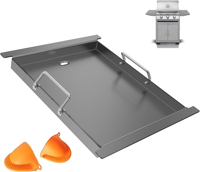 Half Size Griddle Insert for Blaze Grills 3, 4, 5 Burner Natural Gas Grill, Carbon Steel Flat Top Griddle Plate for Summerset Sizzler 32" & 40" and AOG 24'' T Series, RCS 32" Grill, 17.9''L x 14.5''W