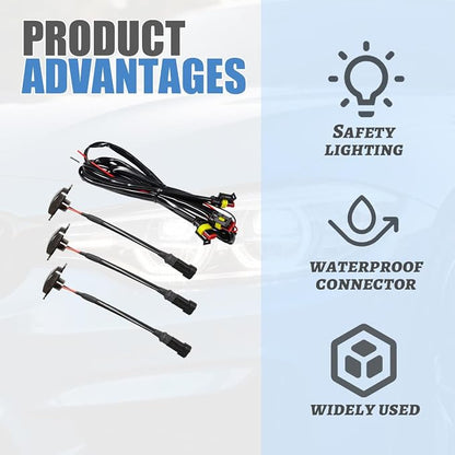 3PCS Car Grille Lights, Bright LED Vehicle Front Grille Trim DRL Lamps with Wiring Harness, Waterproof Auto Exterior Grid Bumper Running Light, Compatible with F150 F250 F350 (Black/White)