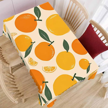 Oranges Kitchen Tablecloth Tropical Fruits Lemons Oranges Indoor Outdoor Table Cover Anti-Oil Table Cloths Dinner Tablecloths for Wedding Banquet BBQ Party, 52x70 Inch(4-6 Seats)