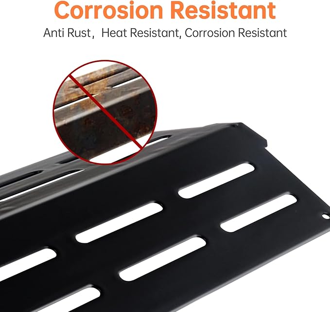 17.5 inch Porcelain Flavorizer Bars Grill Replacement Parts for Weber Genesis 300 Series E310 E320 E330 S310 S320 S330 EP/CEP 310 EP/CEP 320 EP/CEP 330 with Front Control Knob Heating Plate
