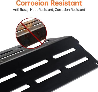 17.5 inch Porcelain Flavorizer Bars Grill Replacement Parts for Weber Genesis 300 Series E310 E320 E330 S310 S320 S330 EP/CEP 310 EP/CEP 320 EP/CEP 330 with Front Control Knob Heating Plate