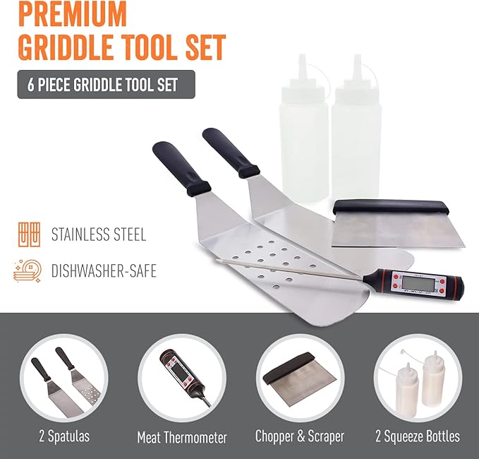 Yukon Glory™ Premium Heavy-Duty Griddle Cover for Blackstone 36 Inch Griddle and 6 Piece Griddle Tool Set, Complete Griddle Accessories Kit (Complete Griddle Accessories Kit)