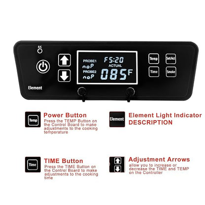 Digital Thermostat Control Board Replacement Parts Compatible with Pit Boss 2 Series Digital Electric Vertical Smoker for Pit Boss PBV2D1 Controller