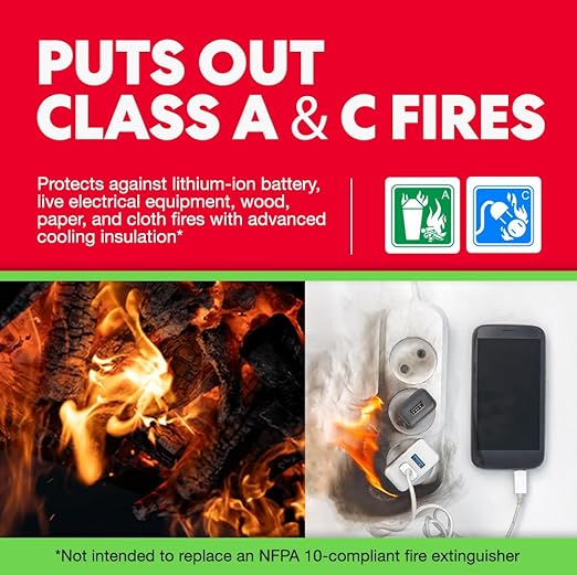 Lithium-Ion Fire Extinguishing Gel 6-Pack - Battery Fire Suppression Gel for Electronics, Stops Thermal Runaway, Non-Toxic, Eco-Friendly, 14oz Canister, Made in USA