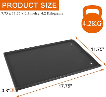 56425 Cast Iron Reversible Griddle for Rogue 425 625 and Freestyle Model Grills, Griddle Insert Replacement Parts for Napoleon Grill Accessories, Barbecue Nonstick Cast Iron Plate