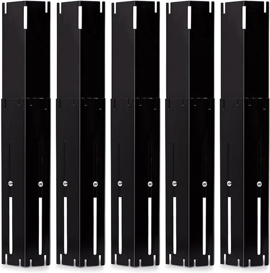 Universal Adjustable Grill Heat Plates/Heat Tents/Burner Covers/Heat Deflectors/BBQ Grill Heat Shields/Grill Cover Plates/Grill Diffuser for Gas Grill, Porcelain Steel Grill Replacement Parts (5-Pack)